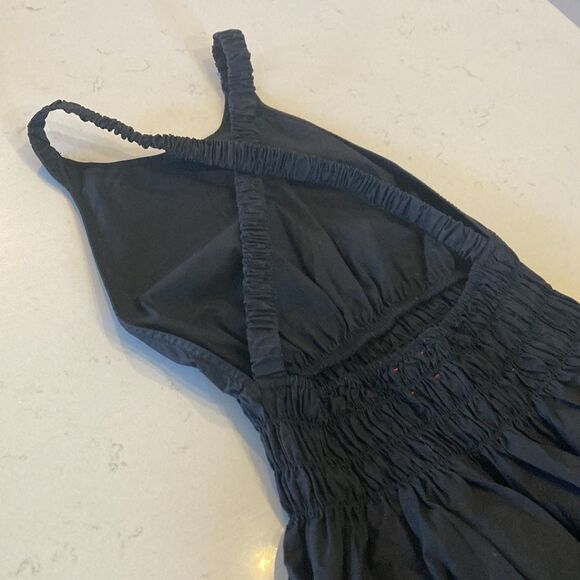 Xirena Sienna Dress Cotton Poplin Cross Back Fit and Flare Black Midi S - Picture 7 of 7